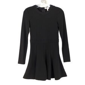 BCBGeneration Fit & Flare Black Long Sleeve Skater Textured Dress, Women's 4
